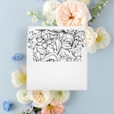 "Modern Black and White Floral Liner | Set of 25 Square Envelope Liners" - Envelope Liners in multicolor by Nikki Turner