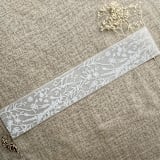 "English botanical garden white ink printed floral vellum belly band 2 inch wide for 5x7 inches card | pack of 10" - Envelope Liners in white by Ivory Invitations