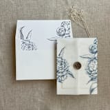 "Navy grand peony floral envelope liner for A7 square flap envelope | pack of 10" - Envelope Liners in blue by Ivory Invitations
