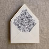 "Deep blue ruffled floral lace liner for A7 euro flap envelope | pack of 10" - Envelope Liners in blue by Ivory Invitations