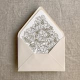 "Hazelnut ruffled floral lace liner for A7 euro flap envelope | pack of 10" - Envelope Liners in brown by Ivory Invitations
