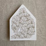 "Hazelnut ruffled floral lace liner for A7 euro flap envelope | pack of 10" - Envelope Liners in brown by Ivory Invitations
