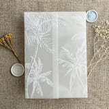 "White palm trees wedding vellum wrap for 5x7 card + liner for A7 euro envelope" - Envelope Liners in white by Ivory Invitations