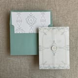 "grace floral dusty sage envelope liner for A7 square flap envelope | pack of 10" - Envelope Liners in green by Ivory Invitations