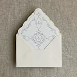 "grace floral dusty sage envelope liner for A7 euro flap envelope | pack of 10" - Envelope Liners in green by Ivory Invitations