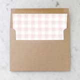 "A7 Envelope Liners Pink Gingham Square Flap (set of 10)" - Envelope Liners in pink by Design by Laney