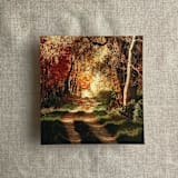 "Fall afternoon landscape painting envelope liner for A7 square flap envelope | pack of 10" - Envelope Liners in multicolor by Ivory Invitations