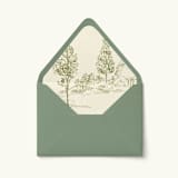 "Countryside Tree Sketch Envelope Liner | Set of 10" - Envelope Liners in green by Paper Haven