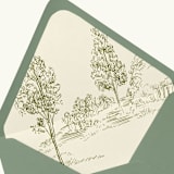 "Countryside Tree Sketch Envelope Liner | Set of 10" - Envelope Liners in green by Paper Haven