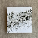 "Vineyard landscape sketch moss printed envelope liner for A7 square flap envelope | pack of 10" - Envelope Liners in green by Ivory Invitations