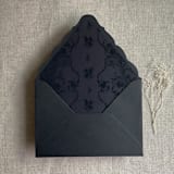 "Versailles Nocturne Black envelope liner for A7 euro flap envelope | pack of 10" - Envelope Liners in black by Ivory Invitations
