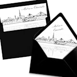 "Charleston South Carolina Skyline Envelope Liner with custom text/saying | Set of 10 | For 5x7 Minted Square Flap Envelope" - Envelope Liners in white by Kimee Meyer