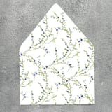 "Blue Floral Envelope Liner | Set of 10 | For 5x7” Invitations" - Envelope Liners in blue by Cotton and Bow