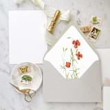 "A7 Envelope Liners Red Poppies (set of 10)" - Envelope Liners in red by Design by Laney