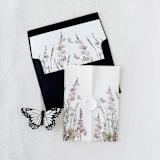 "Elegant Wildflowers and butterfly, Floral Wedding Invitation Envelope 5x 7, Set of 10" - Envelope Liners in pink by Eva Friesen