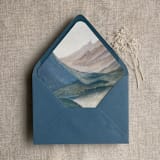 "Abstract painting blue mountain envelope liner for A7 euro flap envelope | pack of 10" - Envelope Liners in multicolor by Ivory Invitations