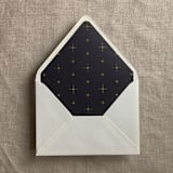 "Gold stars black envelope liner for A7 euro flap envelope | pack of 10" - Envelope Liners in black by Ivory Invitations