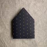 "Gold stars black envelope liner for A7 euro flap envelope | pack of 10" - Envelope Liners in black by Ivory Invitations