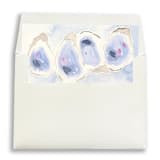 "Beach Oyster Watercolor Square Envelope Liner | Set of 10 | For 5x7” invitations " - Envelope Liners in blue by Cotton and Bow