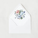 "Powder Blue and Blush Floral  | Set of 25 Euro Envelope Liners" - Envelope Liners in blue by Nikki Turner