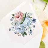 "Powder Blue and Blush Floral  | Set of 25 Euro Envelope Liners" - Envelope Liners in blue by Nikki Turner