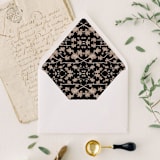"Black and Blush Pink Floral Liner | Set of 25 Euro Envelope Liners" - Envelope Liners in black by Nikki Turner