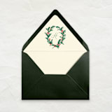 "A7 Fine Art Envelope Liners // Custom Winter Monogram (Set of 25)" - Envelope Liners in green by Clover and Lamb