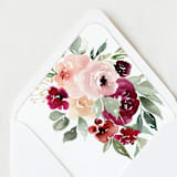 "Burgundy Blush Floral Liner | Set of 25 Euro Envelope Liners" - Envelope Liners in pink by Nikki Turner