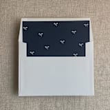 "Navy baby ribbon bows envelope liner for A7 square flap envelope | pack of 10" - Envelope Liners in blue by Ivory Invitations