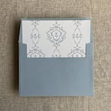 "grace floral steel blue envelope liner for A7 square flap envelope | pack of 10" - Envelope Liners in blue by Ivory Invitations