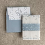 "grace floral steel blue envelope liner for A7 square flap envelope | pack of 10" - Envelope Liners in blue by Ivory Invitations