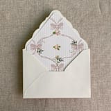 "Blush genie floral bows envelope liner for A7 euro flap envelope | pack of 10" - Envelope Liners in pink by Ivory Invitations