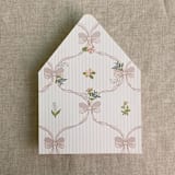 "Blush genie floral bows envelope liner for A7 euro flap envelope | pack of 10" - Envelope Liners in pink by Ivory Invitations
