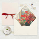 "A7 Fine Art Envelope Liners // Crimson Poppies (Set of 25)" - Envelope Liners in red by Clover and Lamb