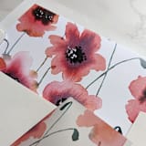 "Poppies Watercolor Square Envelope Liner | Set of 10" - Envelope Liners in white by Campofiore Paper Studio