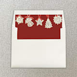 "Red Christmas Ornaments Square Envelope Liner | Set of 10" - Envelope Liners in red by Cotton and Bow