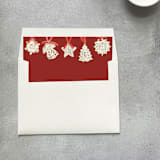 "Red Christmas Ornaments Square Envelope Liner | Set of 10" - Envelope Liners in red by Cotton and Bow