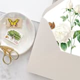 "A7 Envelope Liners Roses and Butterflies (set of 10)" - Envelope Liners in white by Design by Laney
