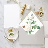 "A7 Envelope Liners Roses and Butterflies (set of 10)" - Envelope Liners in white by Design by Laney