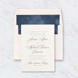 "Steel Blue Velvet Envelope Liners for 5 x 7 Invites (Set of 10)" - Envelope Liners in blue by Caroline Russo