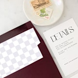 "A7 Envelope Liners Lavender Checkerboard Square Flap (set of 10)" - Envelope Liners in purple by Design by Laney