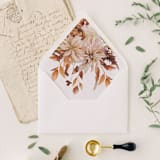 "Autumn Floral Liner | Set of 25 Euro Envelope Liners" - Envelope Liners in brown by Nikki Turner