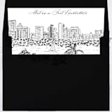 "Fort Lauderdale Skyline Envelope Liner with custom text/saying | Set of 10 | For 5x7 Minted Square Flap Envelope" - Envelope Liners in white by Kimee Meyer