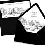 "Fort Lauderdale Skyline Envelope Liner with custom text/saying | Set of 10 | For 5x7 Minted Square Flap Envelope" - Envelope Liners in white by Kimee Meyer