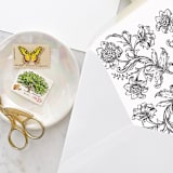 "A7 Envelope Liners Quad Scroll Black (set of 10)" - Envelope Liners in black by Design by Laney