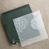 "White hydrangea vellum wrap for 5x7 card + liner for A7 square envelope | Set of 10" - Envelope Liners in white by Ivory Invitations