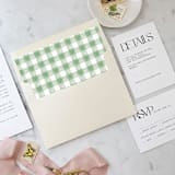 "A7 Envelope Liners Holiday Gingham Green (set of 10) Square" - Envelope Liners in green by Design by Laney