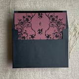 "Versailles Nocturne Merlot envelope liner for A7 square flap envelope | pack of 10" - Envelope Liners in purple by Ivory Invitations