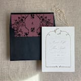 "Versailles Nocturne Merlot envelope liner for A7 square flap envelope | pack of 10" - Envelope Liners in purple by Ivory Invitations