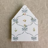 "Blue genie floral bows envelope liner for A7 euro flap envelope | pack of 10" - Envelope Liners in blue by Ivory Invitations